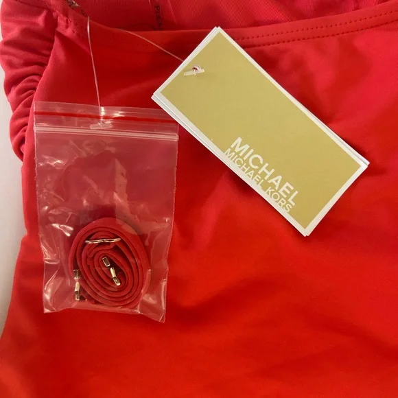 Micheal Kors Sea Coral Assymetrical Swimsuit - Picture 5 of 6